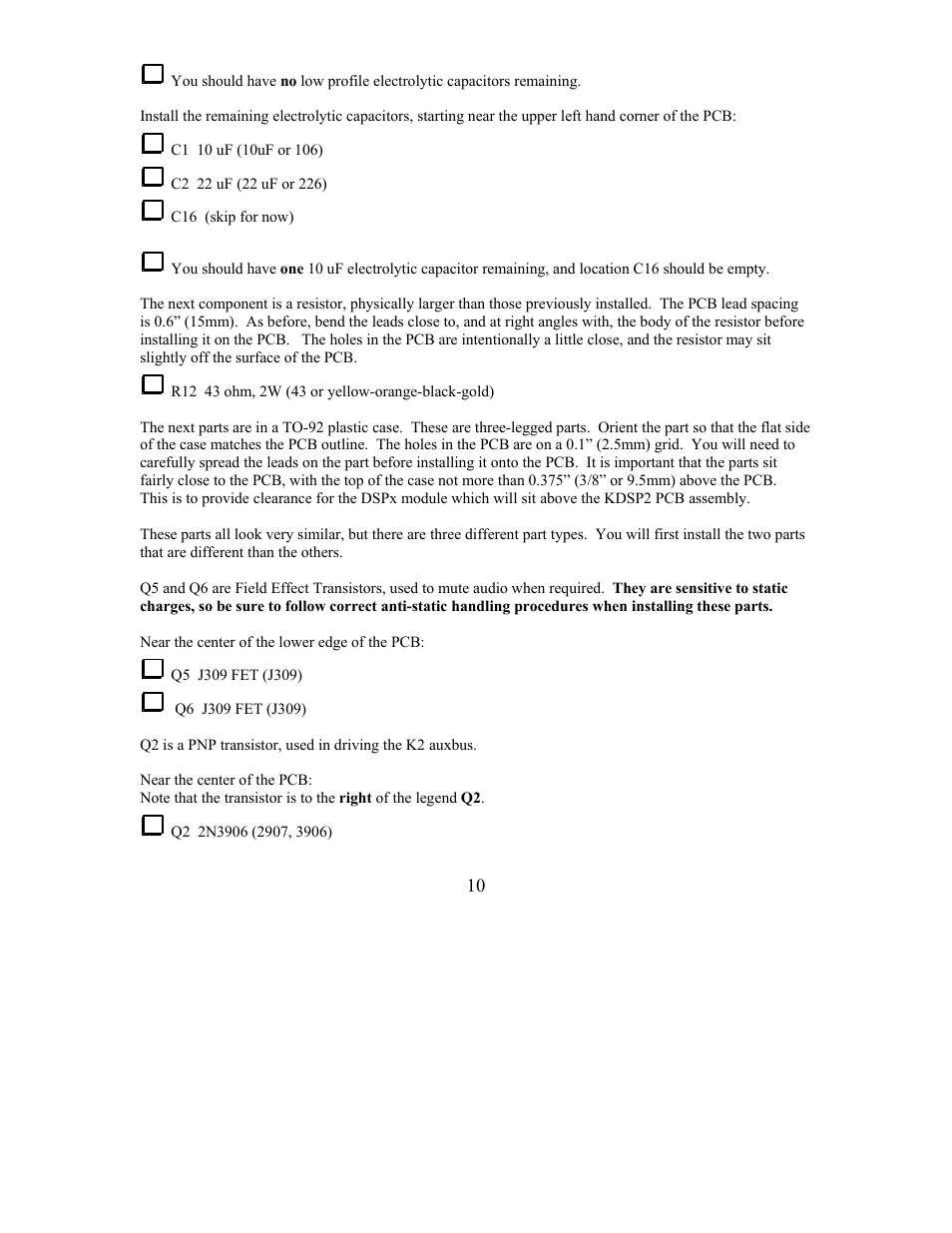 Elecraft KDSP2 Manual User Manual | Page 10 / 50