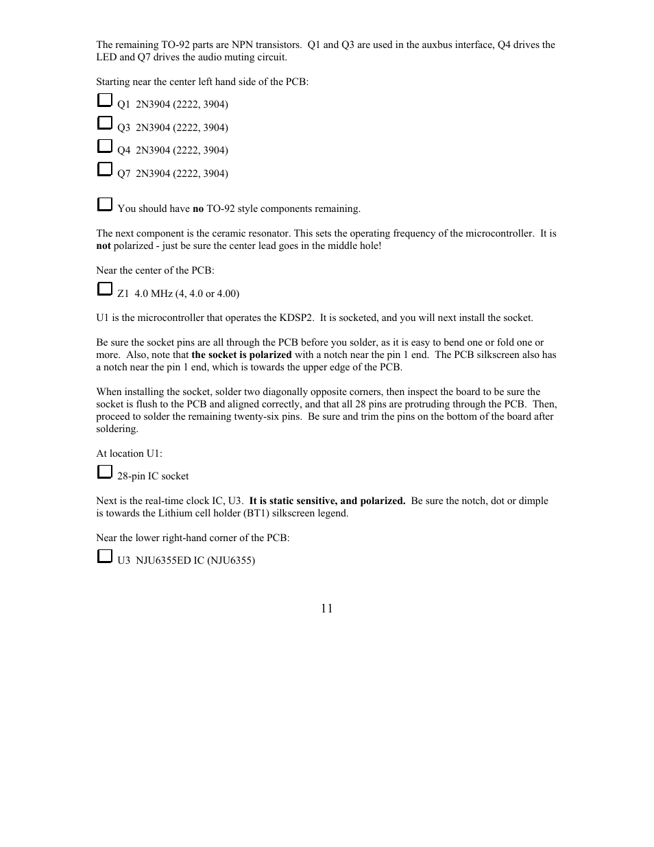 Elecraft KDSP2 Manual User Manual | Page 11 / 50