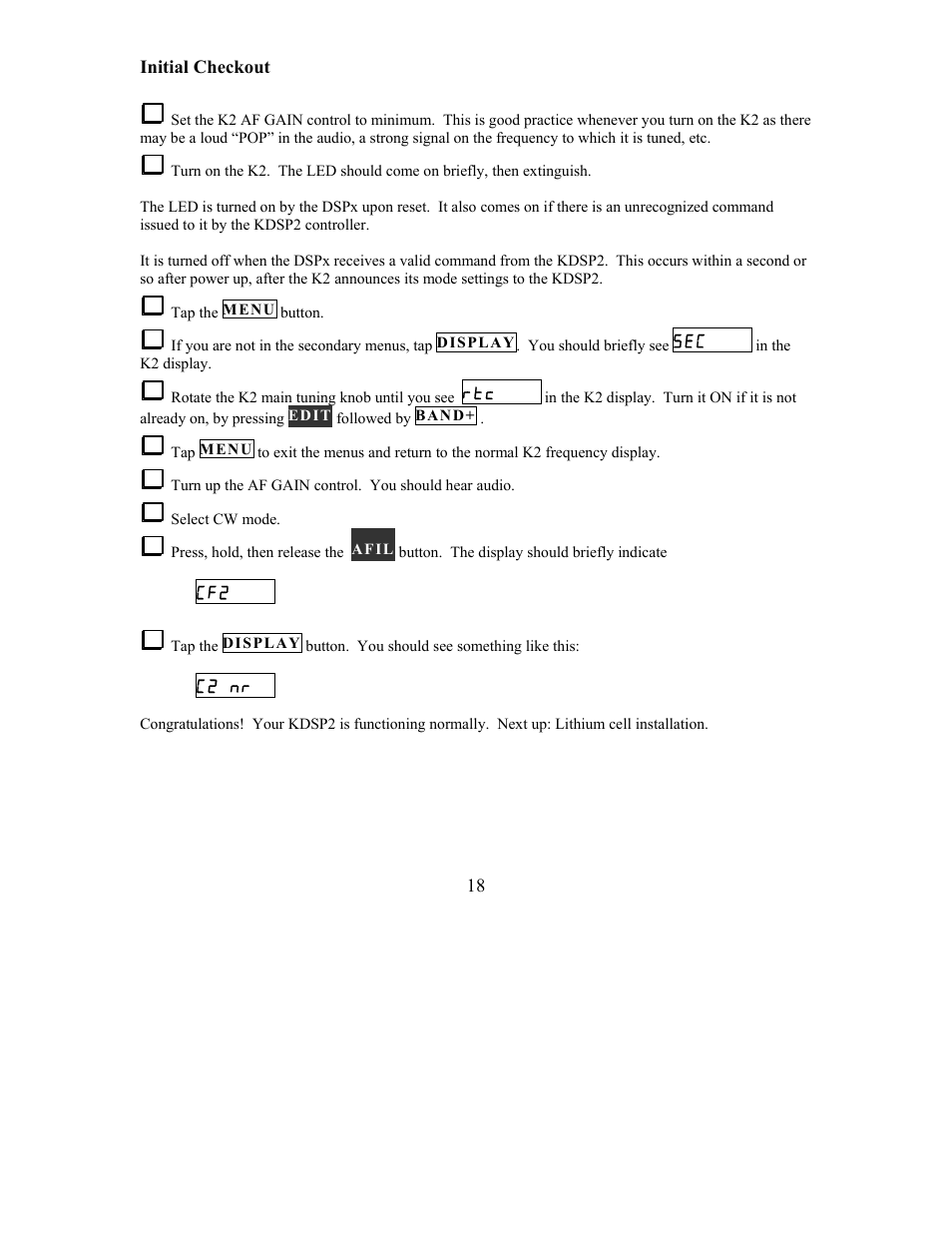 Elecraft KDSP2 Manual User Manual | Page 18 / 50