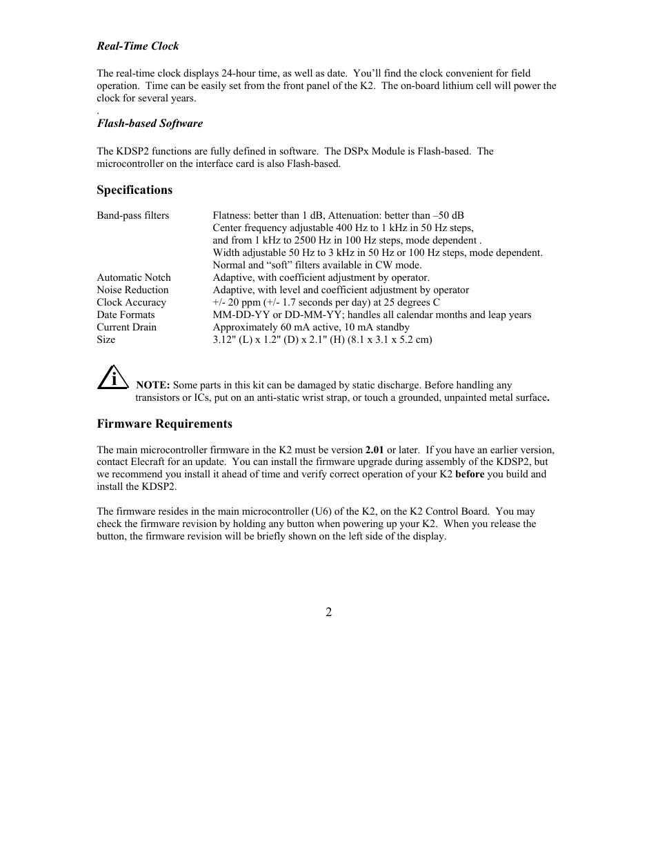 Elecraft KDSP2 Manual User Manual | Page 2 / 50