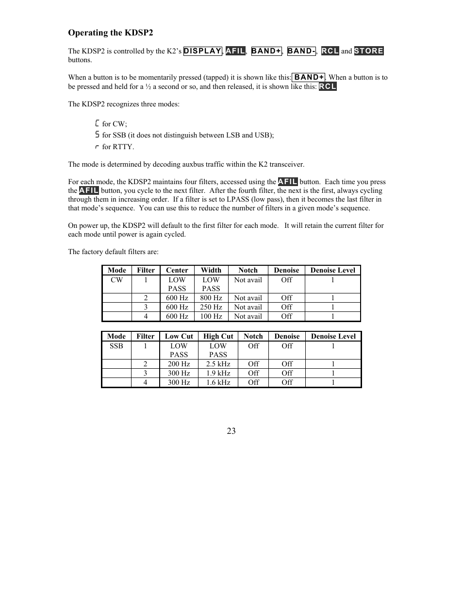 Elecraft KDSP2 Manual User Manual | Page 23 / 50