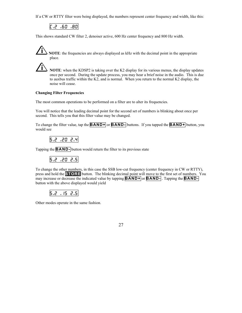 Elecraft KDSP2 Manual User Manual | Page 27 / 50