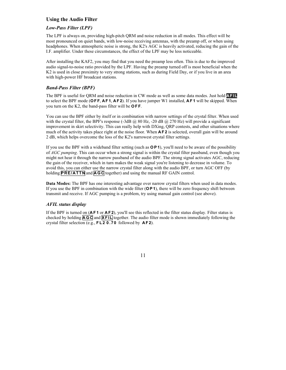 Elecraft KAF2 User Manual | Page 11 / 16