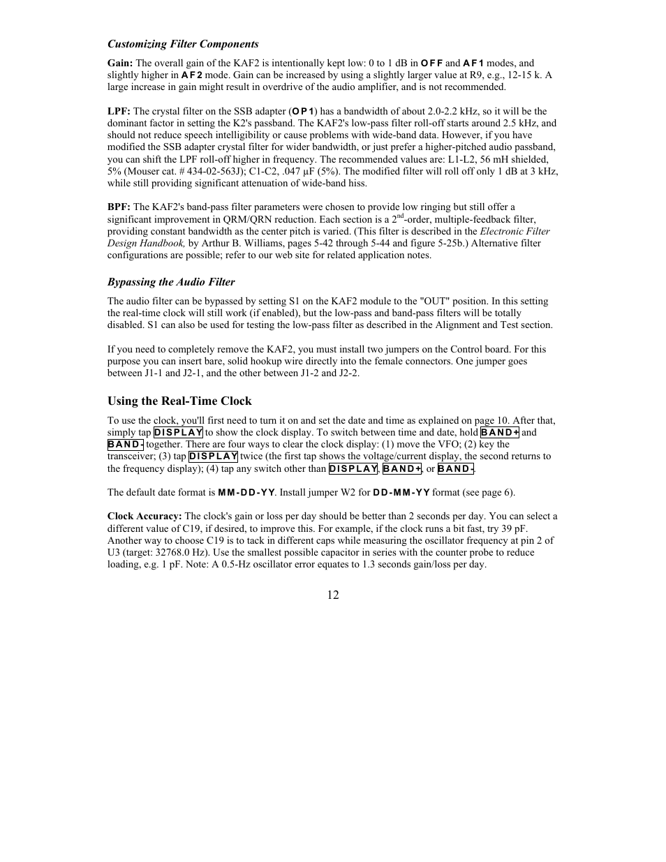 Elecraft KAF2 User Manual | Page 12 / 16
