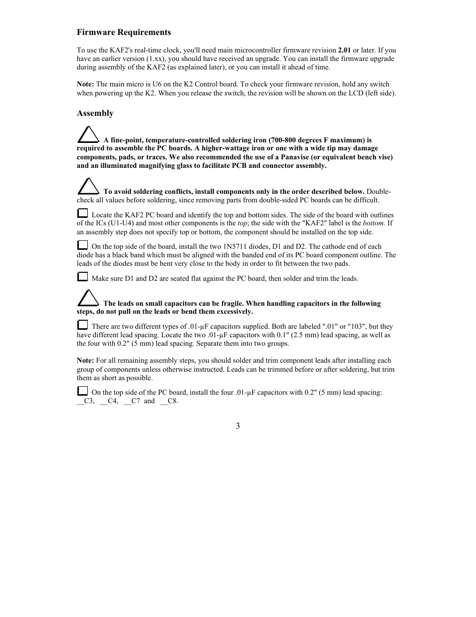 Elecraft KAF2 User Manual | Page 3 / 16