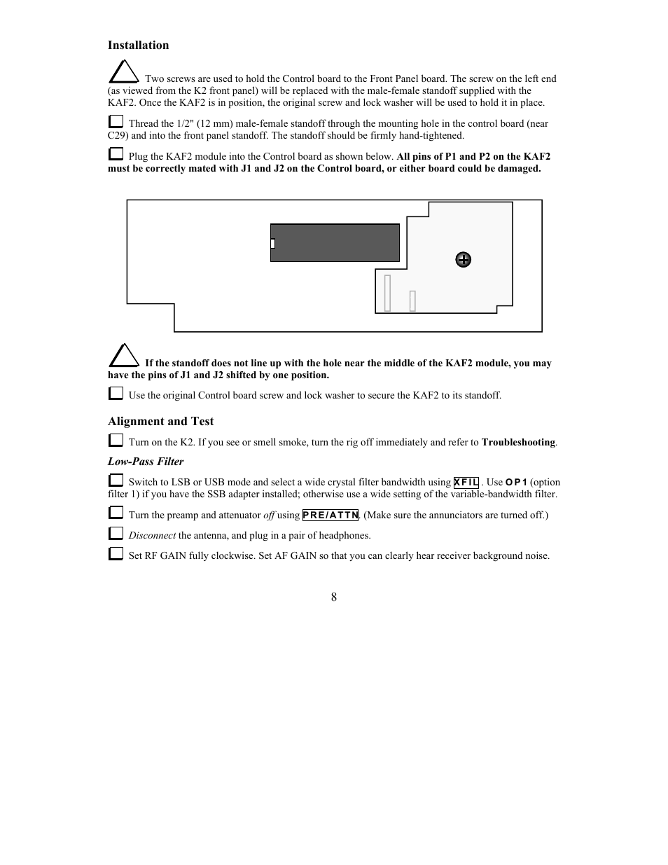 Elecraft KAF2 User Manual | Page 8 / 16