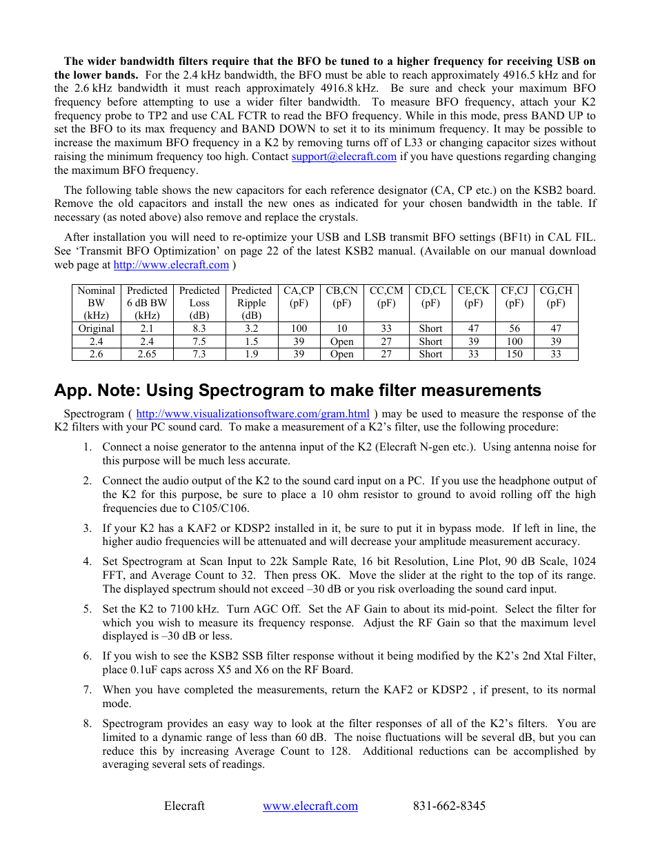 Elecraft SSBCAPKT User Manual | Page 2 / 2