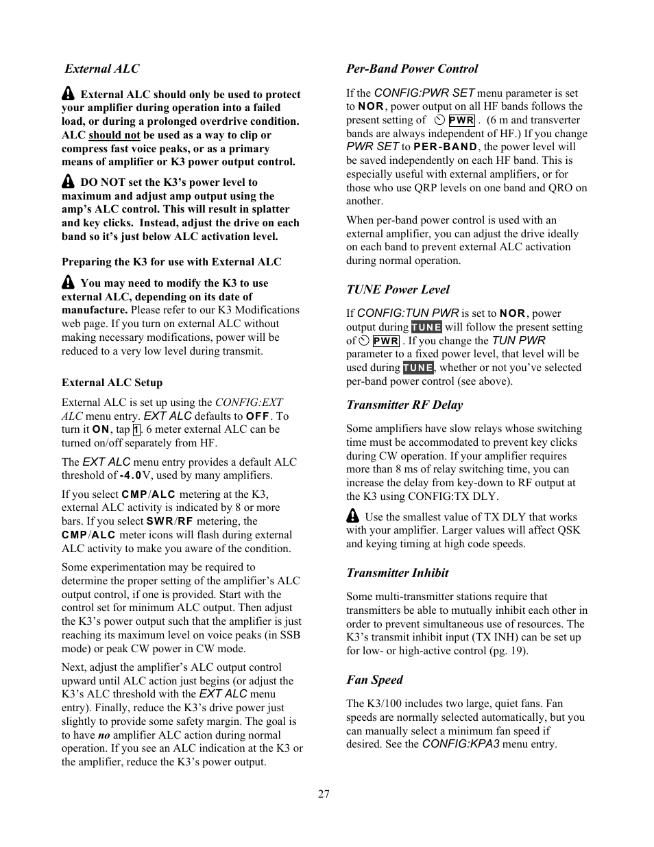 Elecraft K3 Owner's Manual User Manual | Page 27 / 83