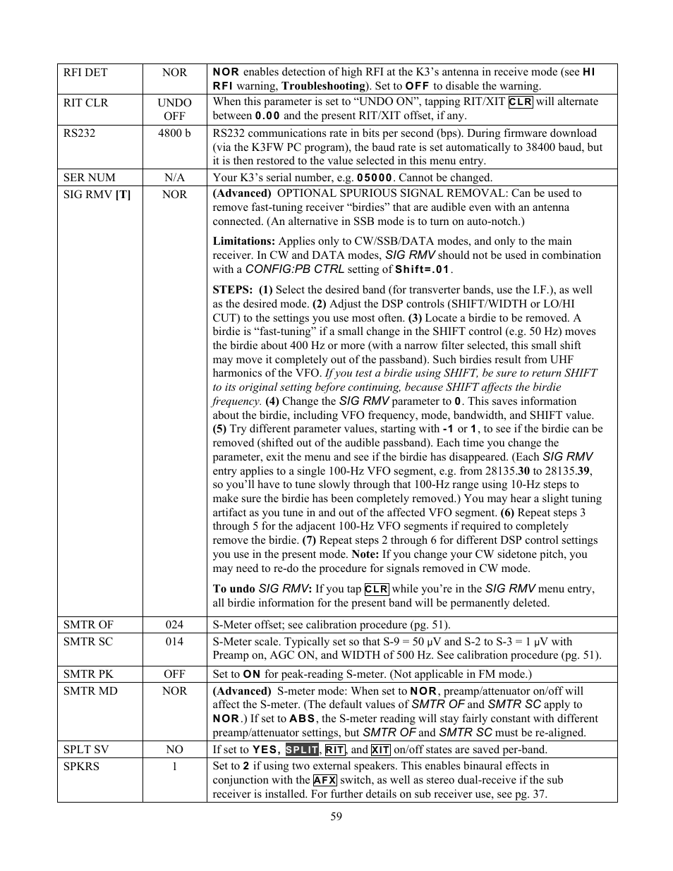 Elecraft K3 Owner's Manual User Manual | Page 59 / 83