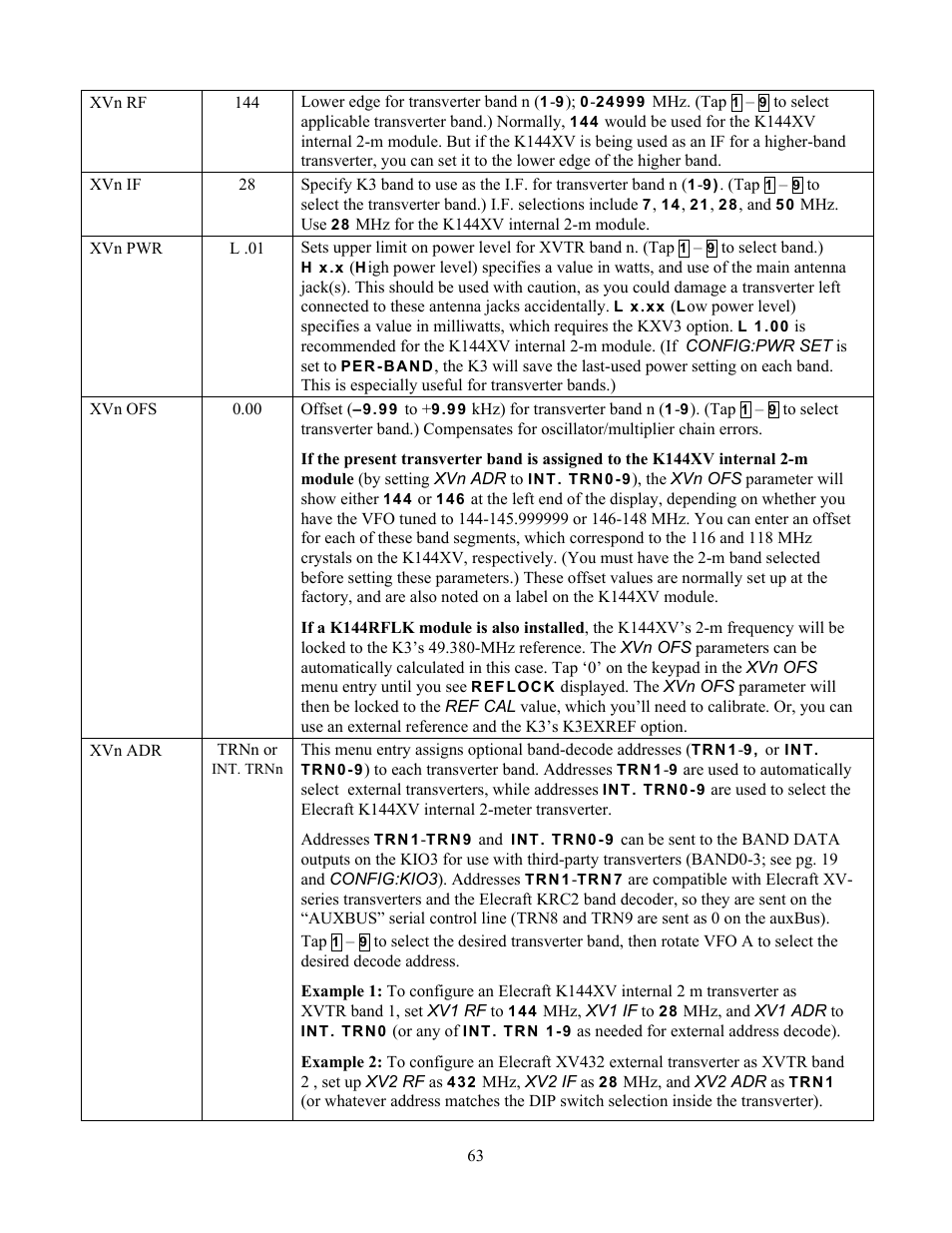 Elecraft K3 Owner's Manual User Manual | Page 63 / 83