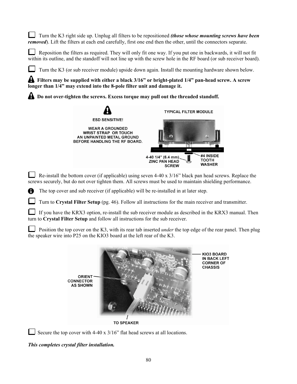 Elecraft K3 Owner's Manual User Manual | Page 80 / 83