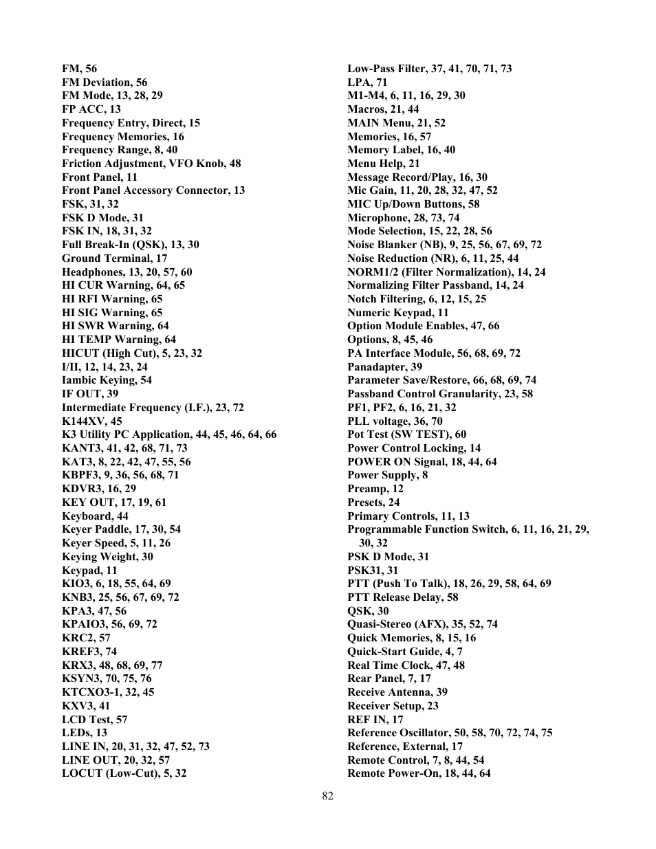 Elecraft K3 Owner's Manual User Manual | Page 82 / 83