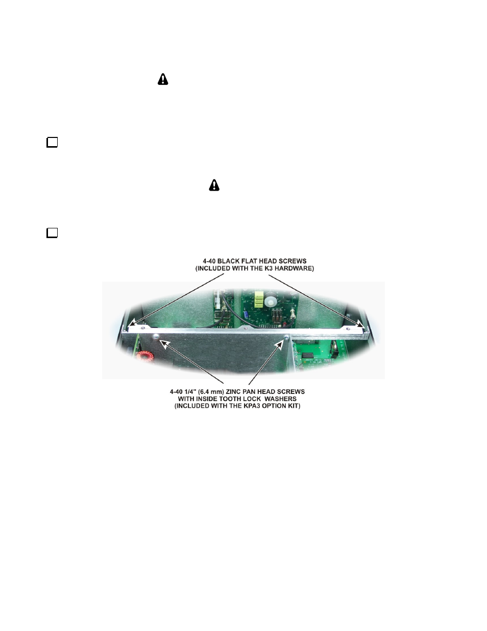 Replacing the covers, Replace all the screws, Caution | Elecraft KPA3 Manual User Manual | Page 19 / 21