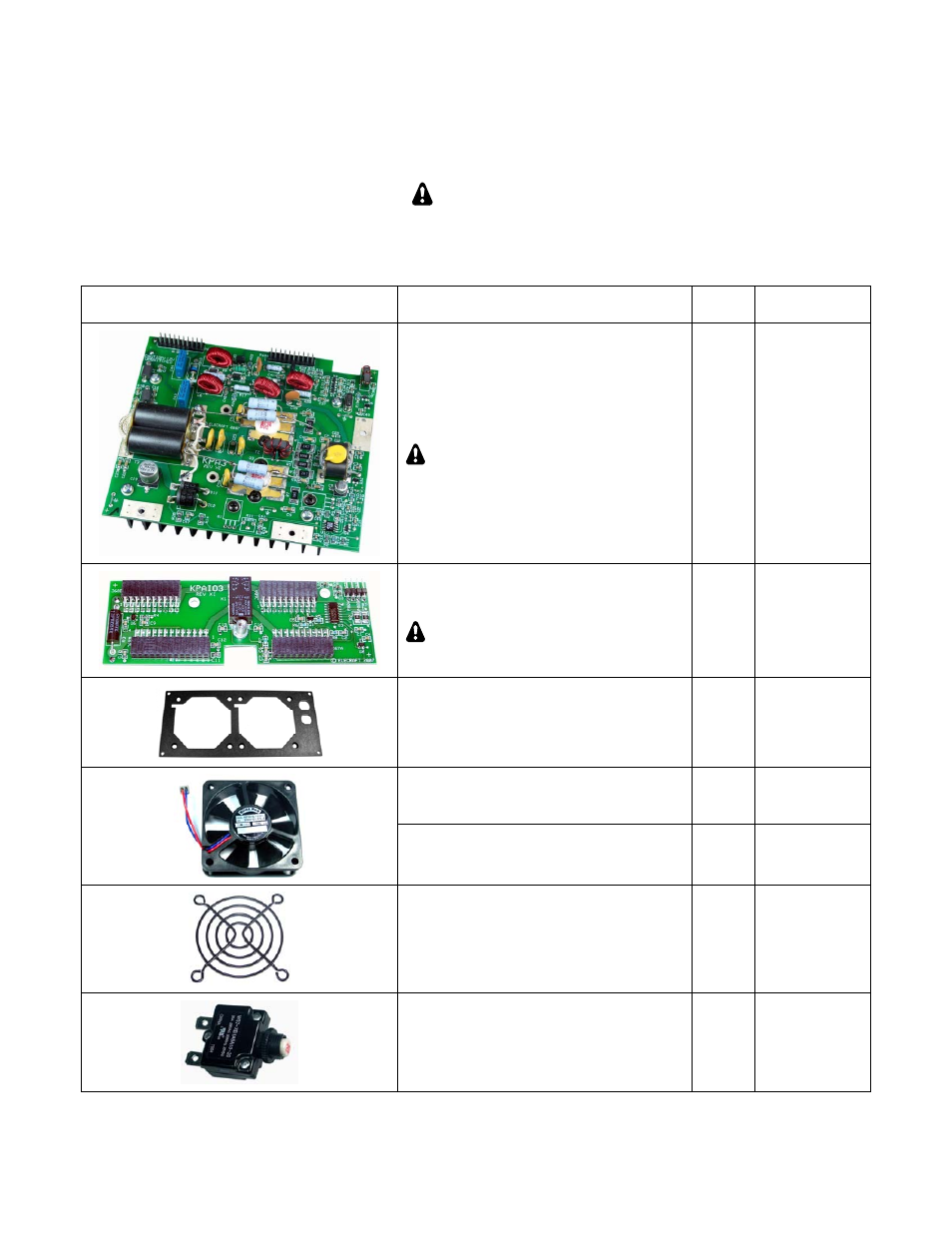 Parts included, Caution | Elecraft KPA3 Manual User Manual | Page 6 / 21