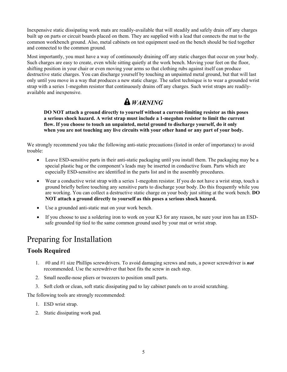 Preparing for installation | Elecraft KBPF3 User Manual | Page 5 / 15