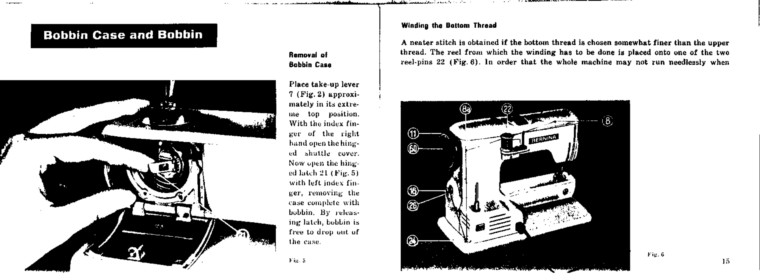 Bobbin case and bobbin | Bernina 532-2 User Manual | Page 10 / 54
