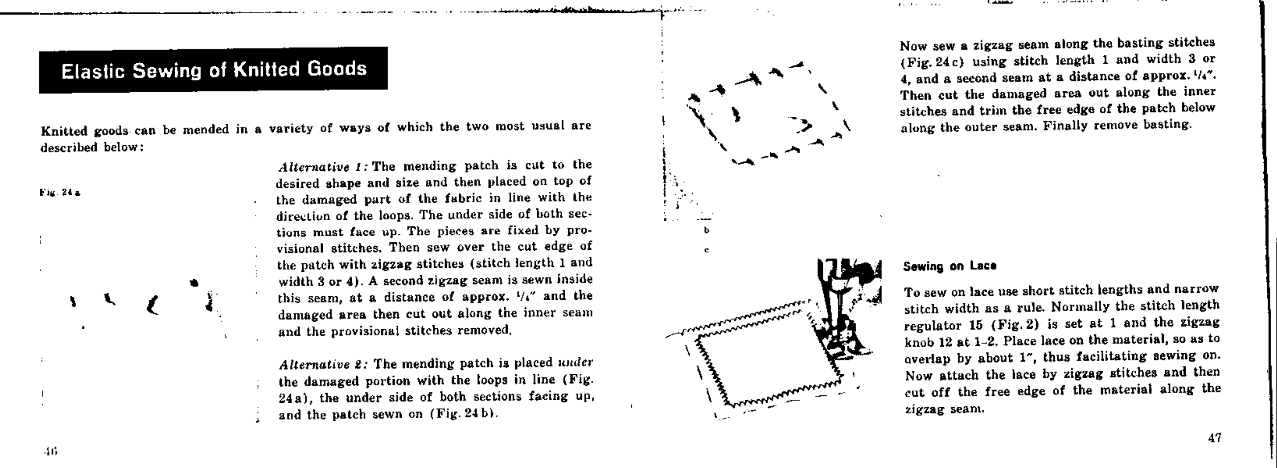 Elastic sewing of knitted goods | Bernina 532-2 User Manual | Page 26 / 54