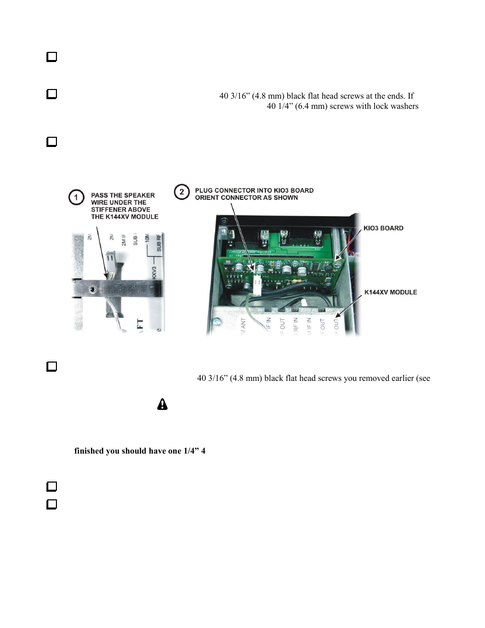 Replace all the screws | Elecraft K3EXREF User Manual | Page 11 / 12