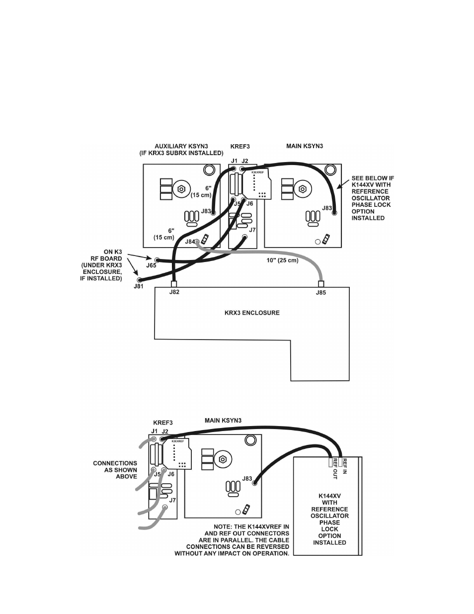 E 12, Appendix a - kref3 tmp cable connections | Elecraft K3EXREF User Manual | Page 12 / 12