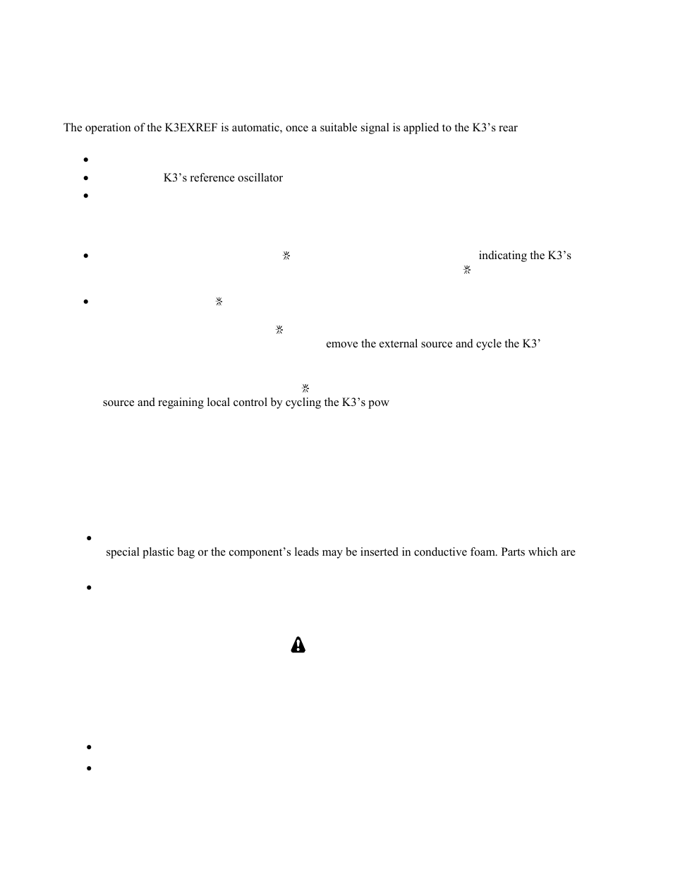 Using the k3exref, Installing the k3exref, Anti static protection required | Warning | Elecraft K3EXREF User Manual | Page 4 / 12