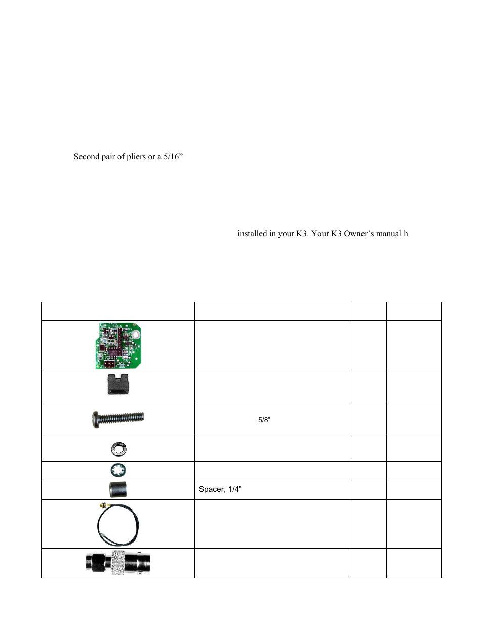 Preparing for installation, Tools required, Firmware required | Parts included | Elecraft K3EXREF User Manual | Page 5 / 12