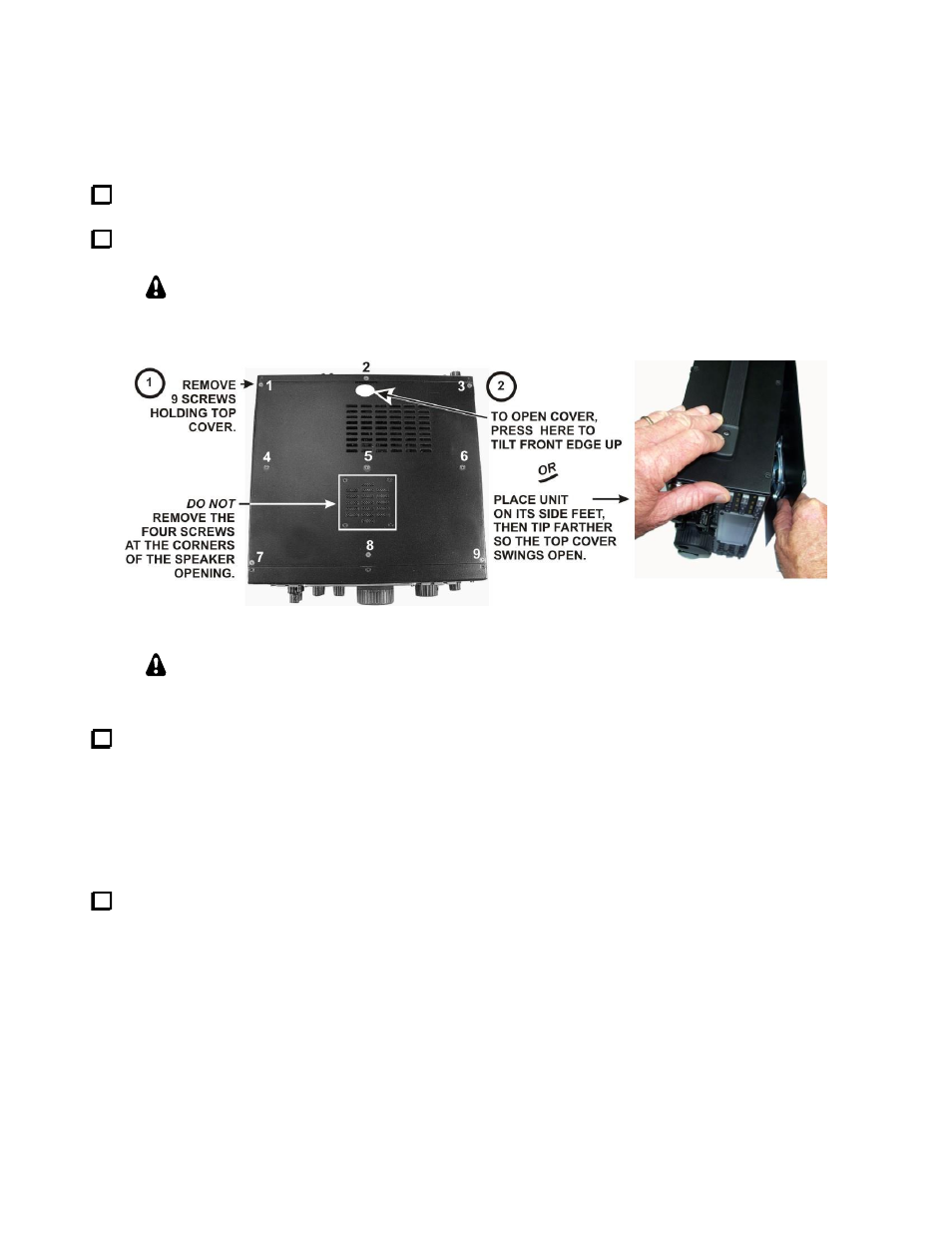 Installation procedure, Removing the k3top cover and chassis stiffener, Installing the tmp cable | Caution | Elecraft K3EXREF User Manual | Page 6 / 12