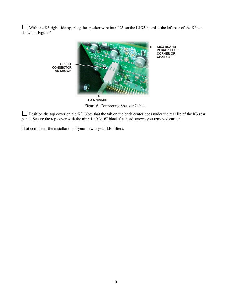 Elecraft K3 Crystal Filter Manual User Manual | Page 10 / 10