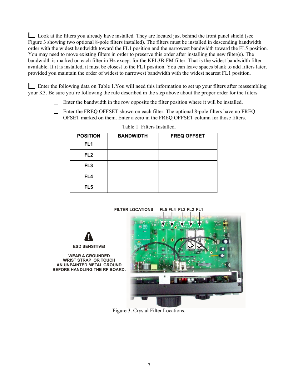 Elecraft K3 Crystal Filter Manual User Manual | Page 7 / 10