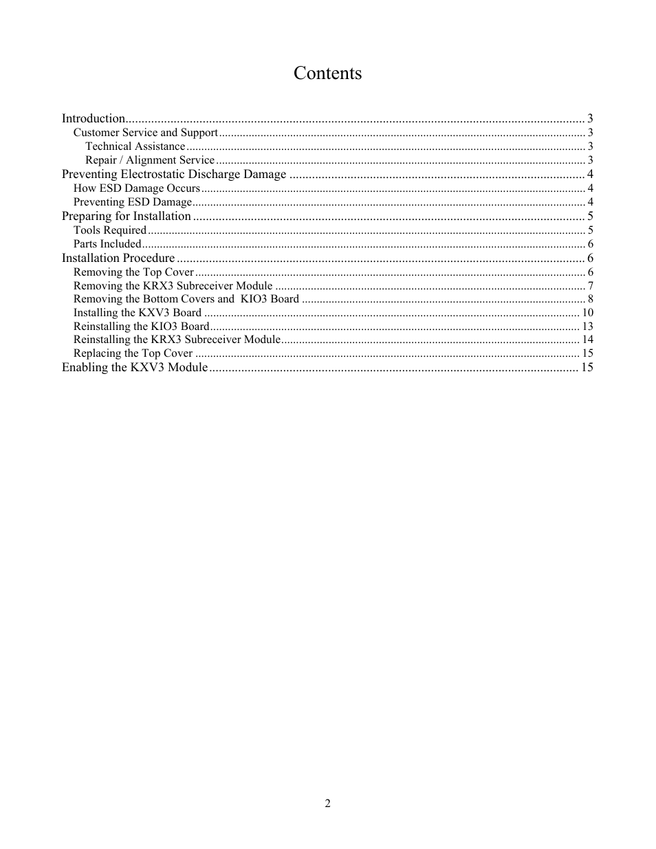 Elecraft KXV3  Manual User Manual | Page 2 / 15