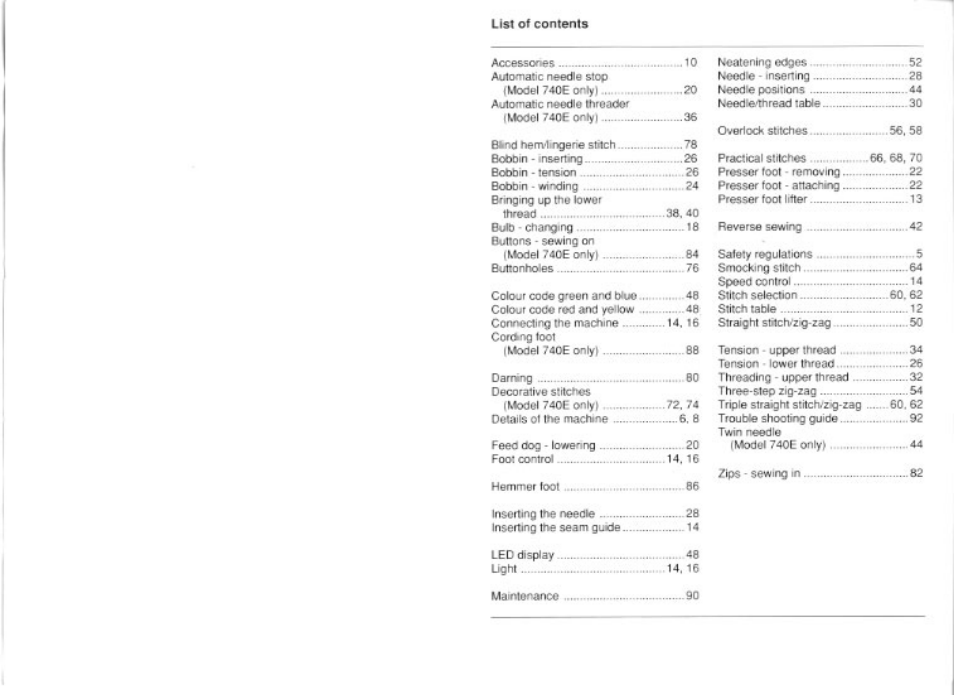 Bernina 740E User Manual | Page 4 / 51