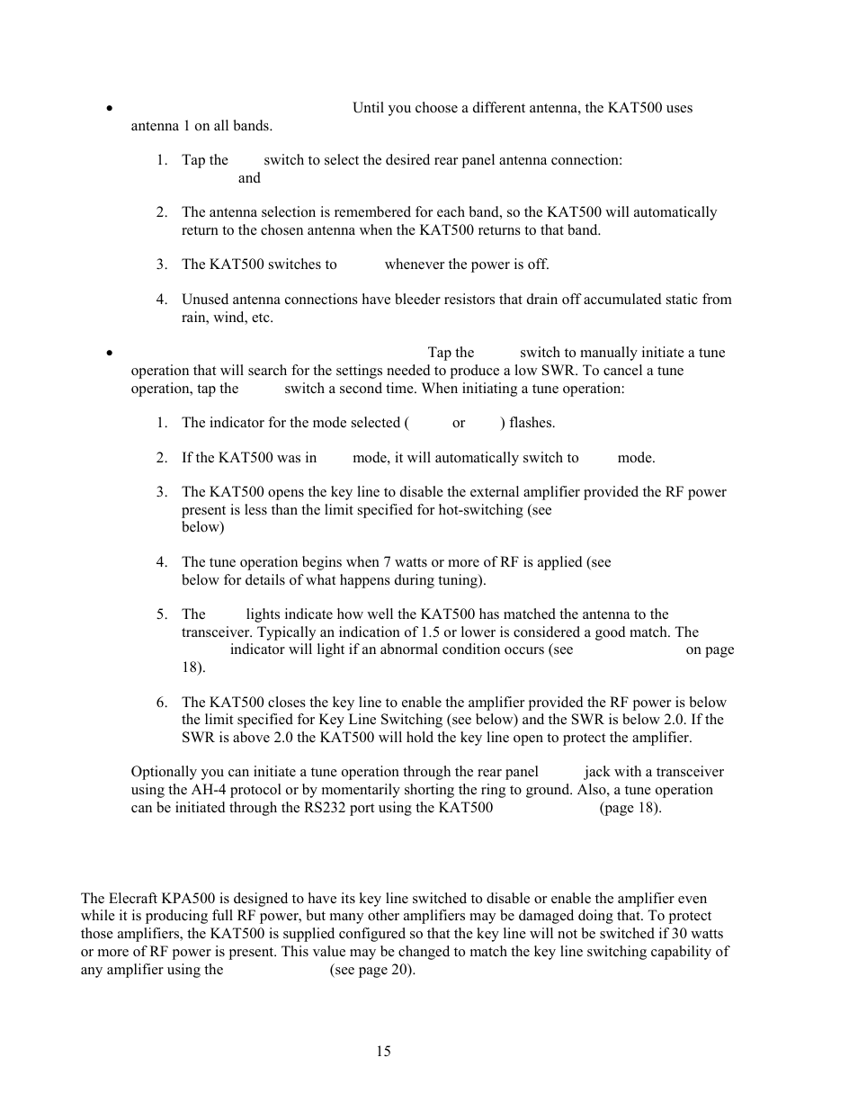 Key line hot switching | Elecraft KAT500 Owners Manual User Manual | Page 18 / 50