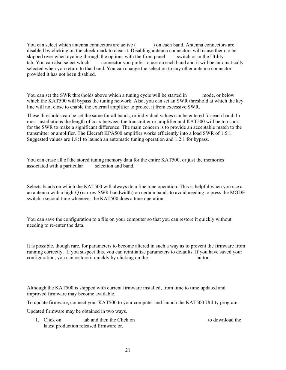 Updating firmware | Elecraft KAT500 Owners Manual User Manual | Page 24 / 50