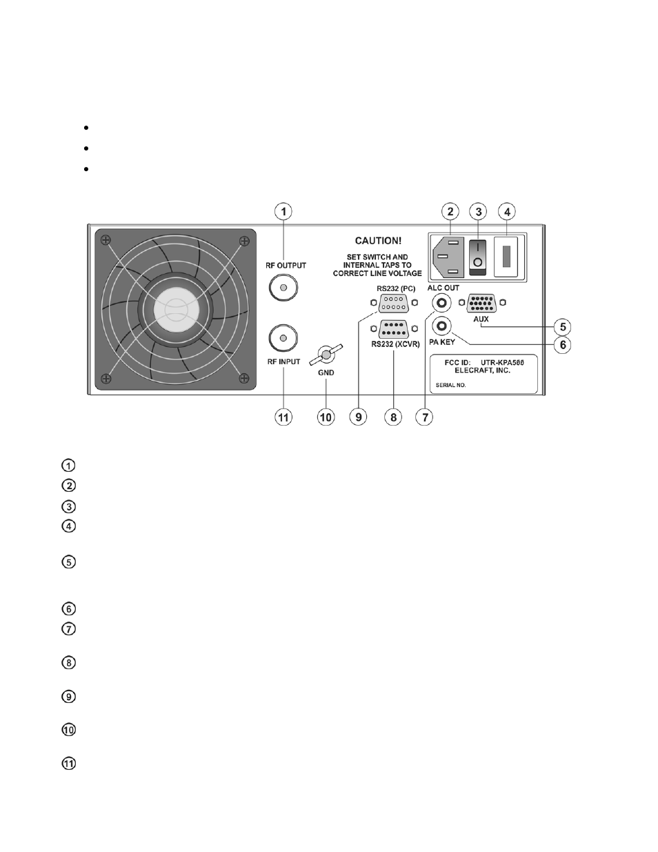 Installation | Elecraft KPA500 Owner's Manual User Manual | Page 5 / 28