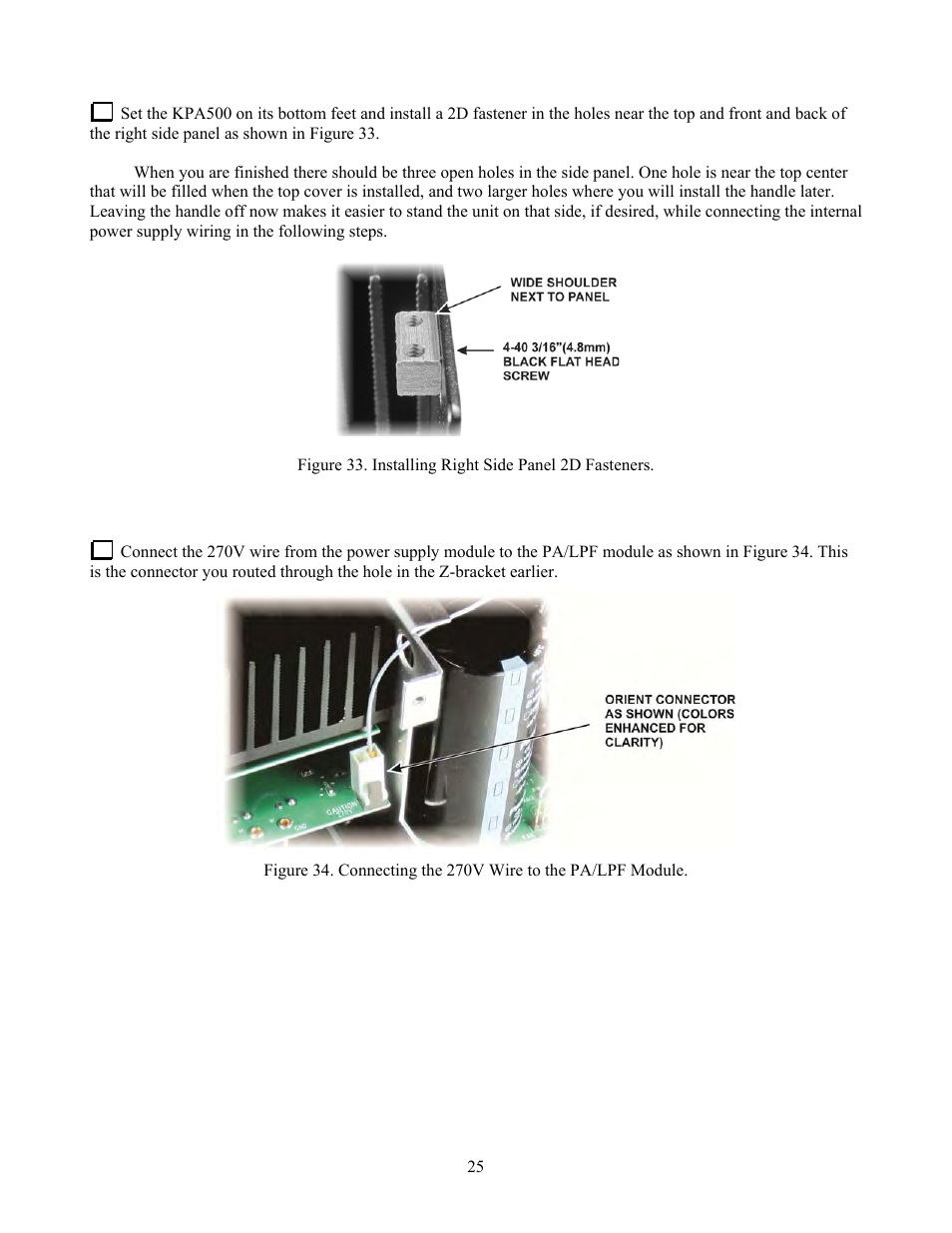 Mounting the rear panel assembly | Elecraft KPA500 Kit Assembly Manual User Manual | Page 26 / 54