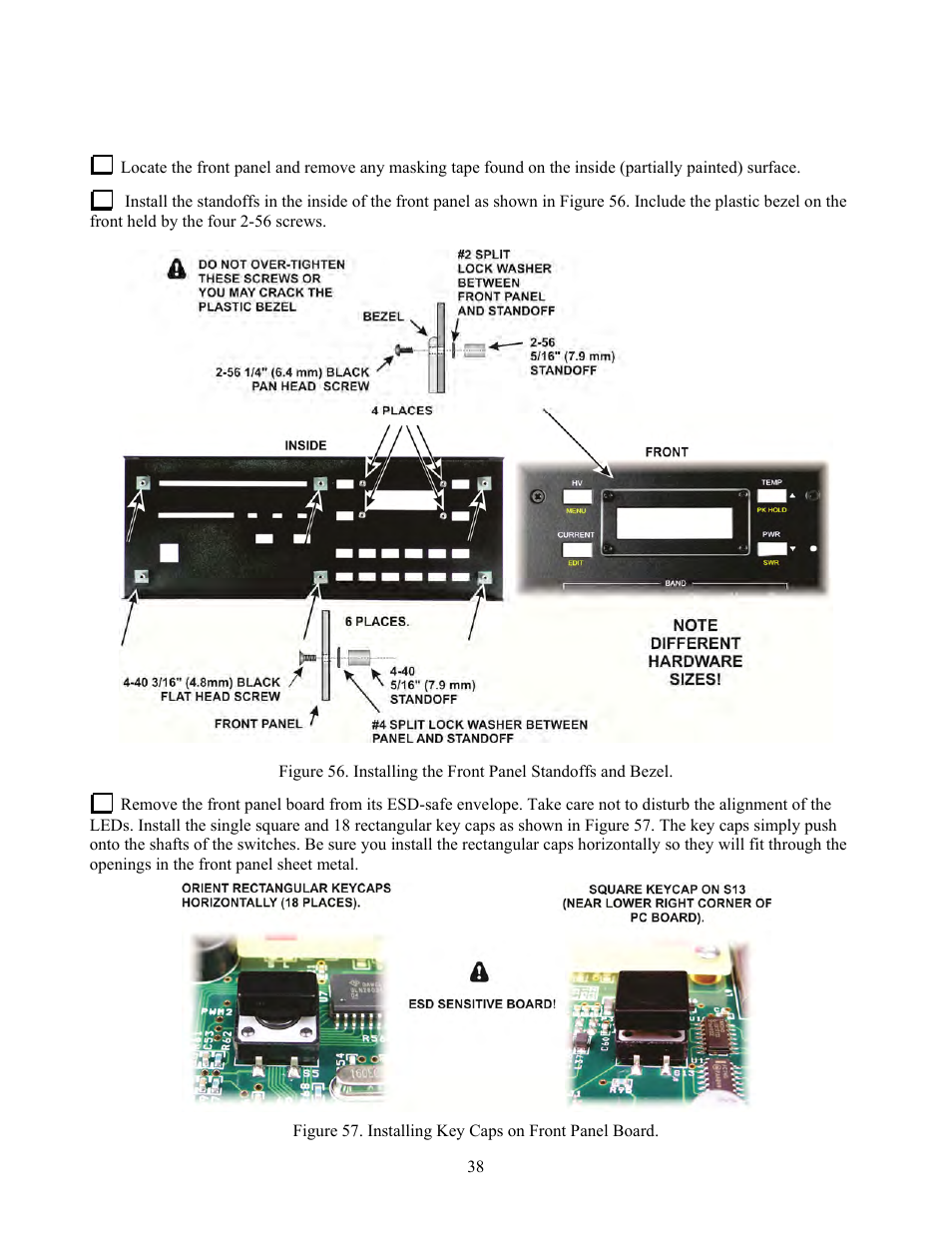 Front panel assembly | Elecraft KPA500 Kit Assembly Manual User Manual | Page 39 / 54