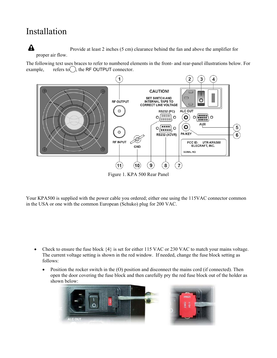 Elecraft KPA500 Fuse Installation User Manual | 2 pages