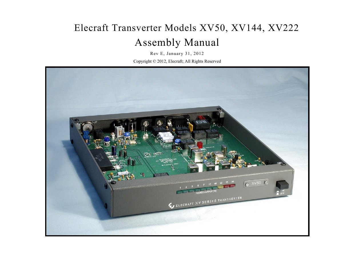 Elecraft XV Assembly Manual for XV222 User Manual | 57 pages