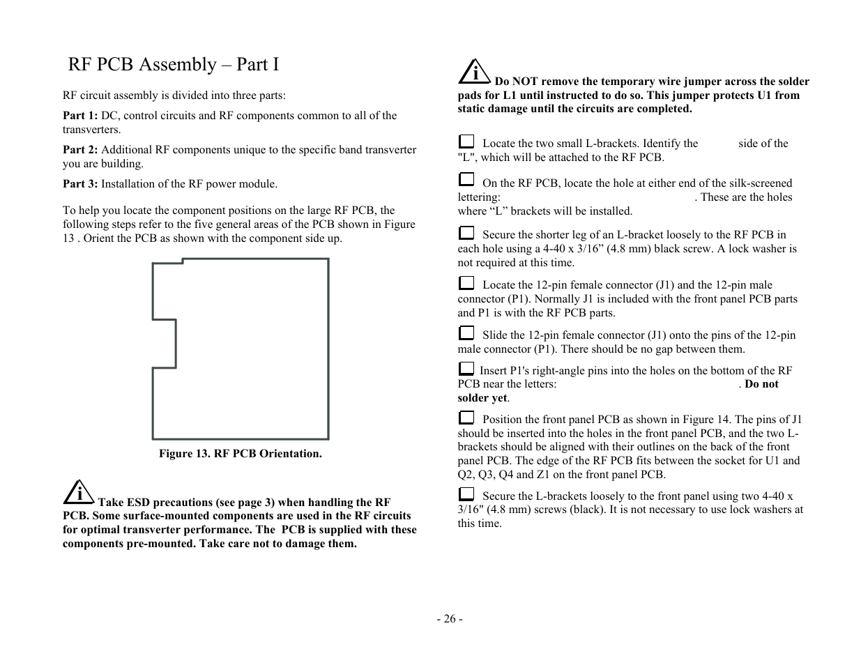Rf pcb assembly – part i | Elecraft XV Assembly Manual for XV222 User Manual | Page 29 / 57