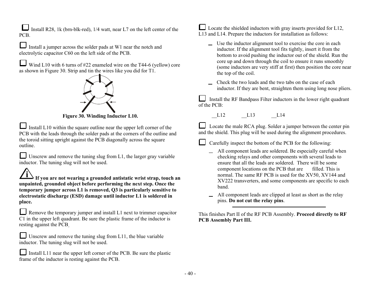 Elecraft XV Assembly Manual for XV222 User Manual | Page 43 / 57