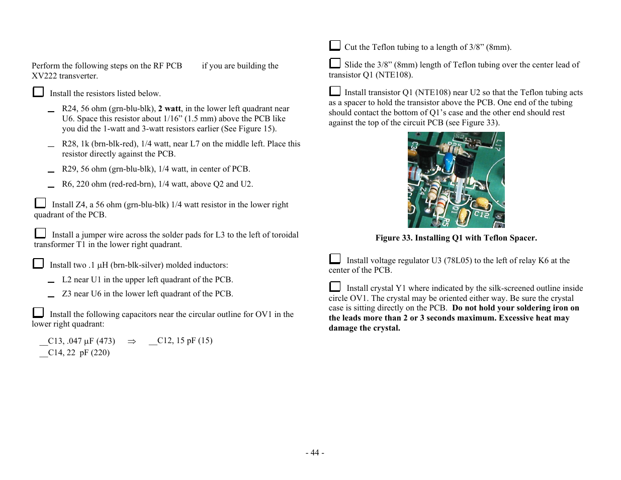 Elecraft XV Assembly Manual for XV222 User Manual | Page 47 / 57