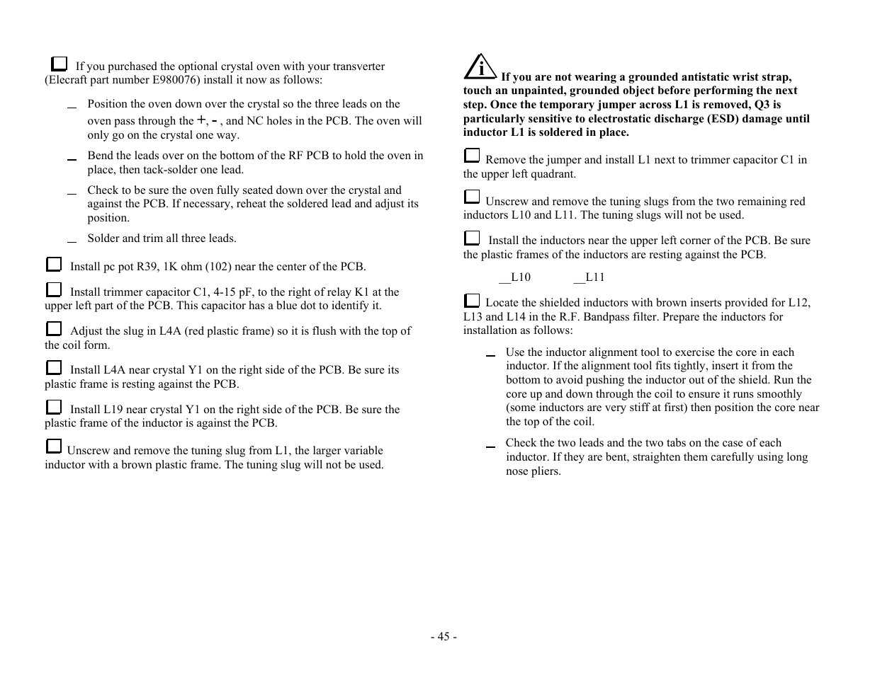 Elecraft XV Assembly Manual for XV222 User Manual | Page 48 / 57