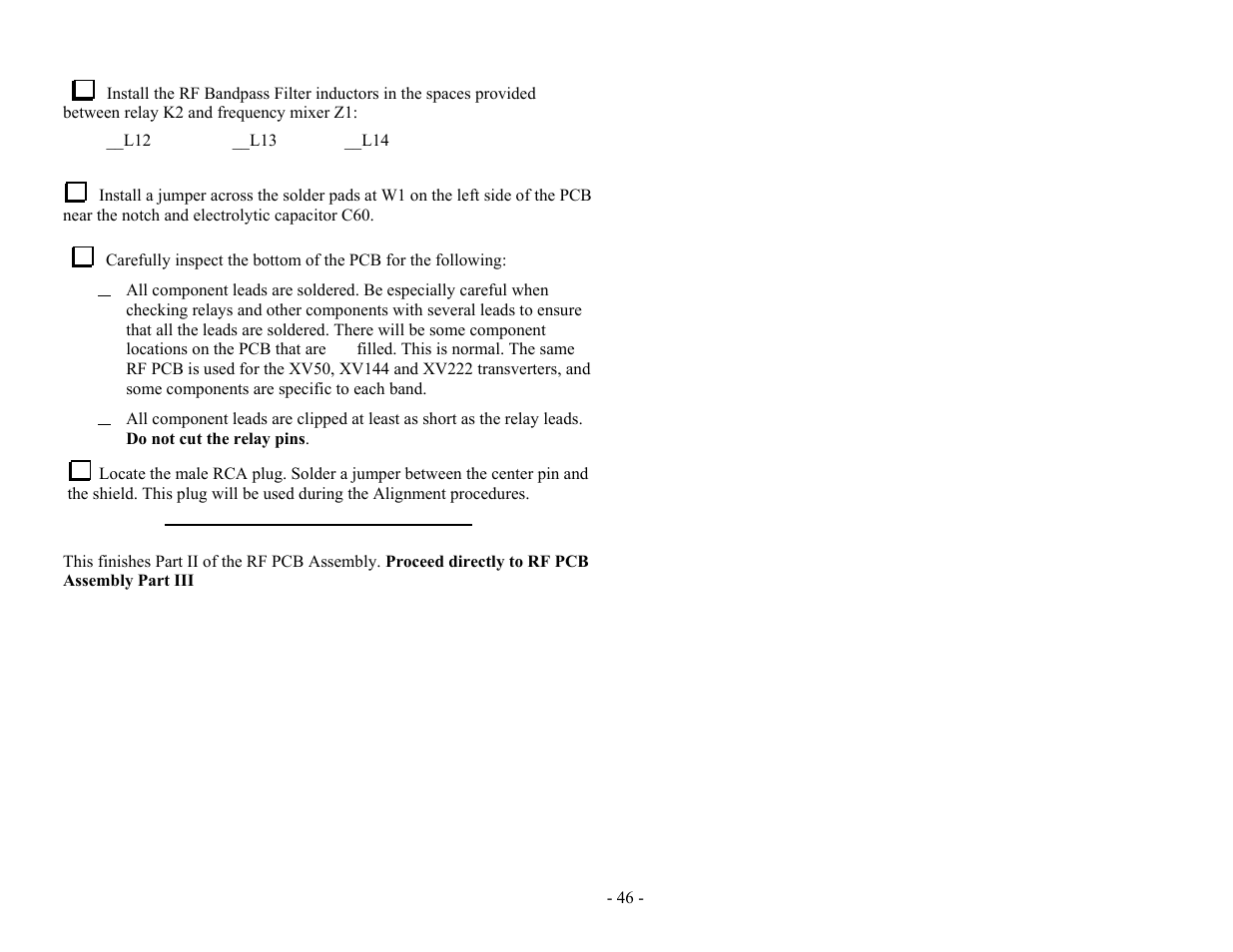 Elecraft XV Assembly Manual for XV222 User Manual | Page 49 / 57
