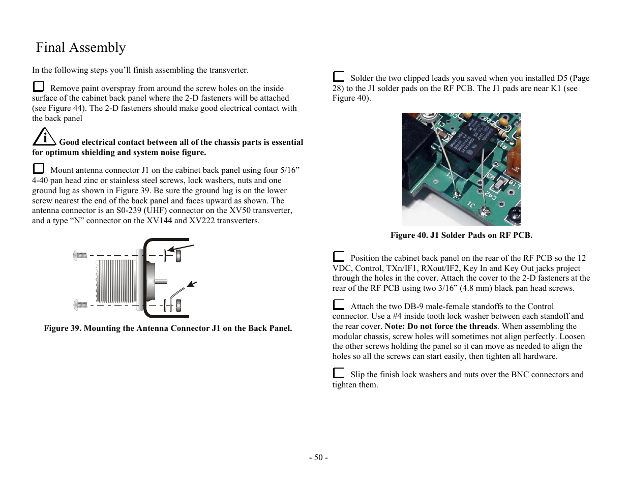 Final assembly | Elecraft XV Assembly Manual for XV222 User Manual | Page 53 / 57