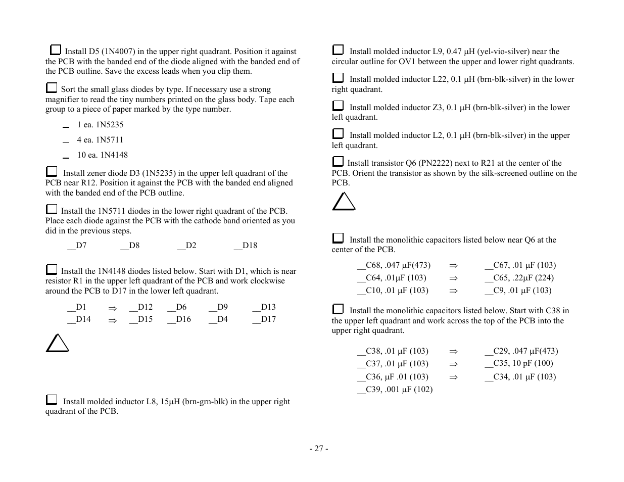 Elecraft XV Assembly Manual for XV432 MHz User Manual | Page 29 / 48