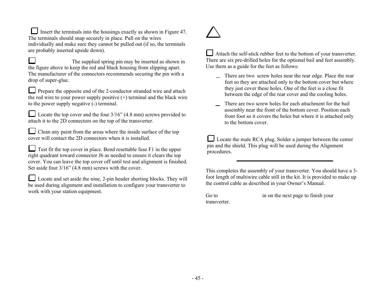 Elecraft XV Assembly Manual for XV432 MHz User Manual | Page 47 / 48