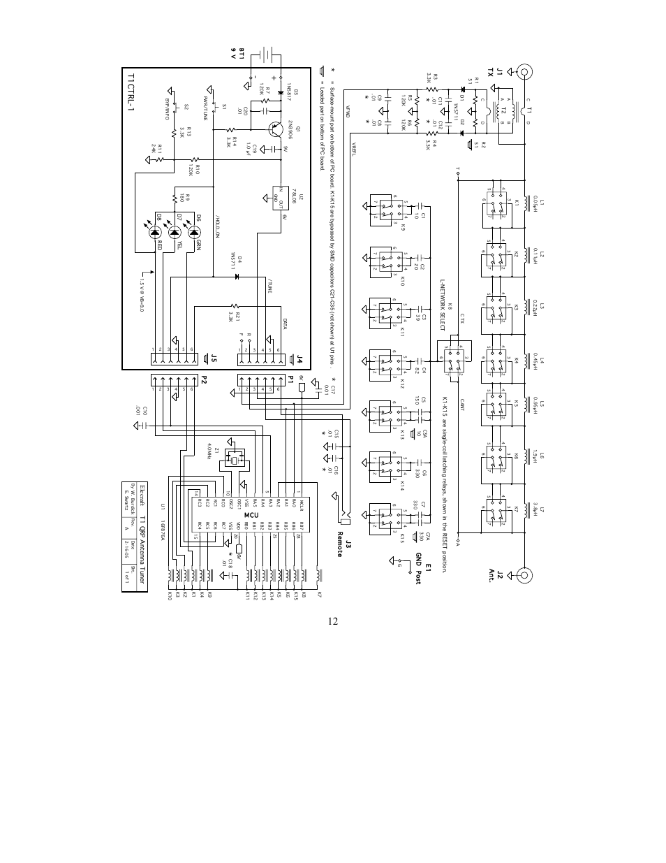 T1ctrl-1 | Elecraft T1 ATU Owner's Manual User Manual | Page 12 / 12