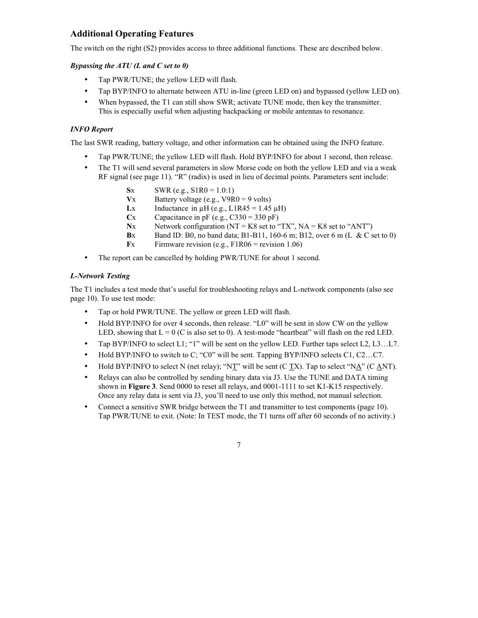 Elecraft T1 ATU Owner's Manual User Manual | Page 7 / 12