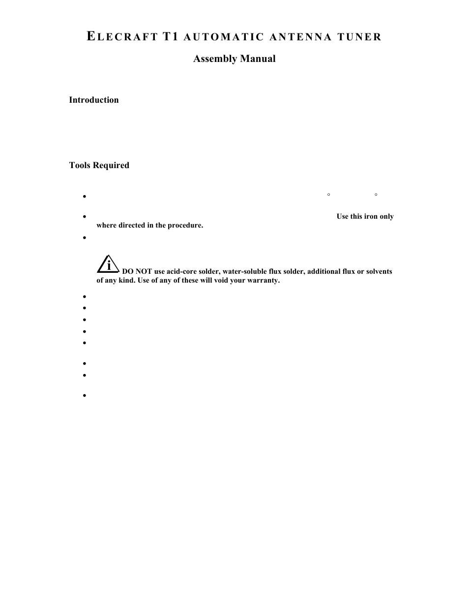 Elecraft T1 Assembly Manual User Manual | 29 pages