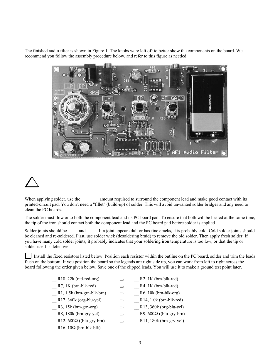 Elecraft AF1 Audio Filter User Manual | Page 3 / 9