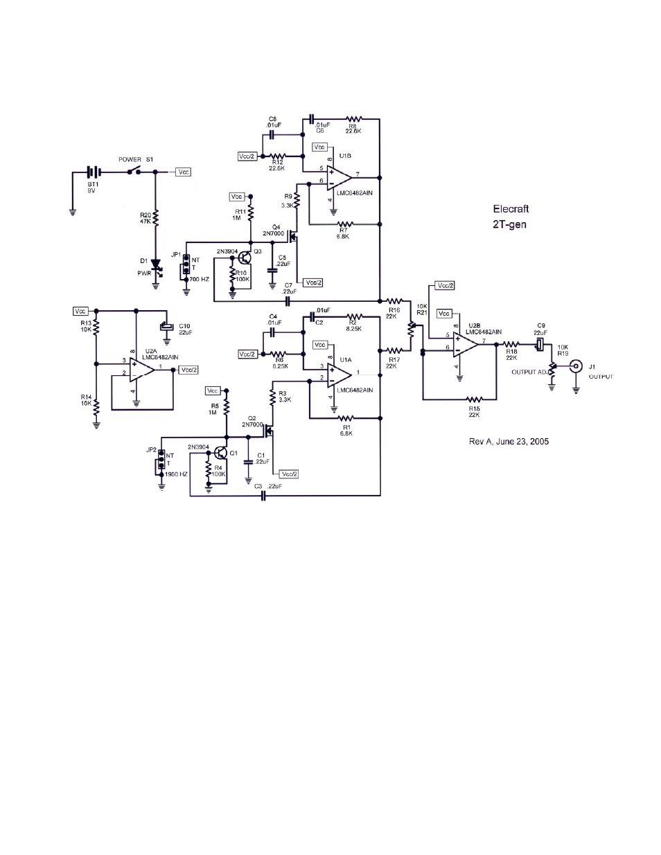 Schematic | Elecraft 2T-Gen User Manual | Page 7 / 8